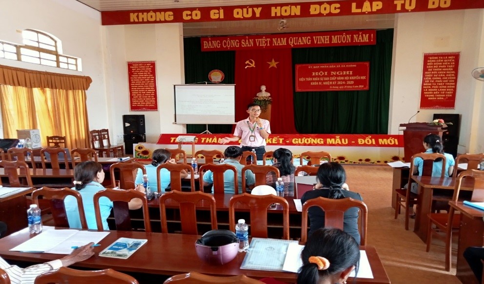 Đoàn Thanh niên thanh niên cộng sản Hồ Chí Minh xã Ea Kuăng tham gia tập huấn nghiệp vụ vay vốn ngân hàng chính sách xã hội Huyện Krông Pắc năm 2024.